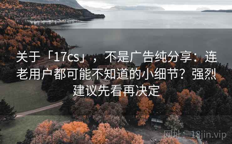 关于「17cs」，不是广告纯分享：连老用户都可能不知道的小细节？强烈建议先看再决定