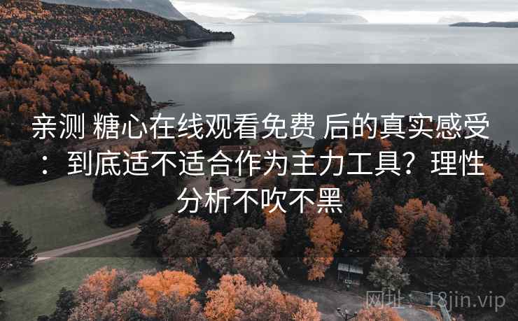 亲测 糖心在线观看免费 后的真实感受：到底适不适合作为主力工具？理性分析不吹不黑