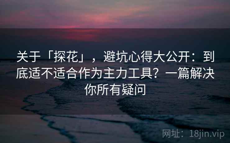 关于「探花」，避坑心得大公开：到底适不适合作为主力工具？一篇解决你所有疑问