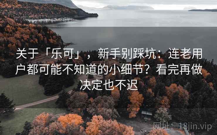 关于「乐可」，新手别踩坑：连老用户都可能不知道的小细节？看完再做决定也不迟