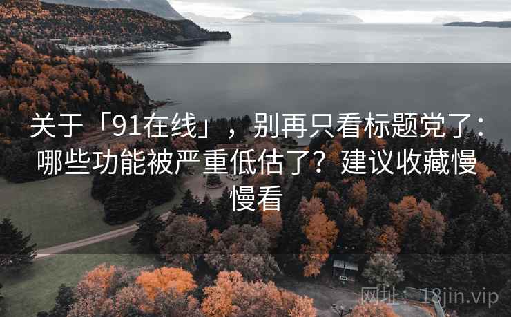 关于「91在线」，别再只看标题党了：哪些功能被严重低估了？建议收藏慢慢看